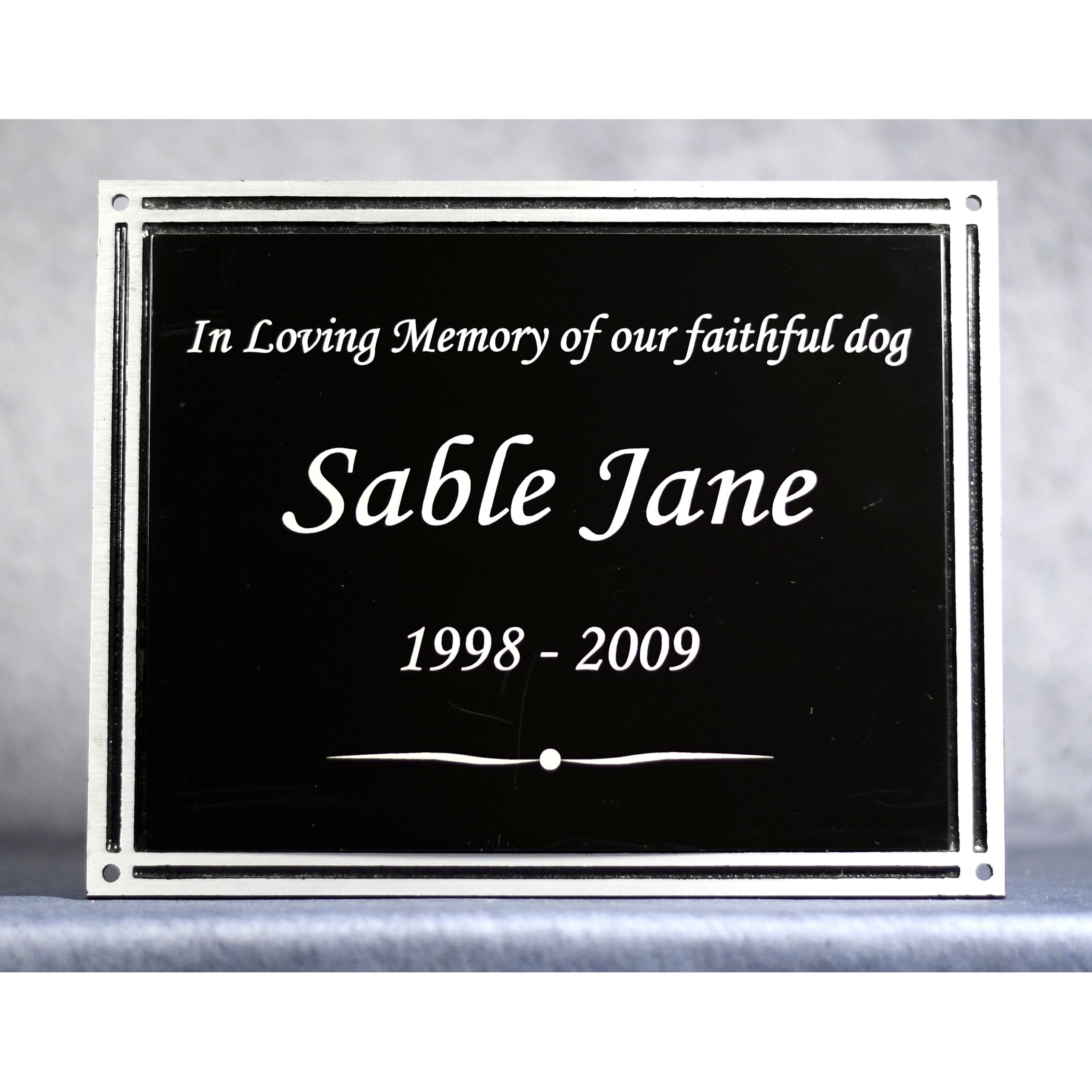 Cast Aluminum Black/Silver Plaque